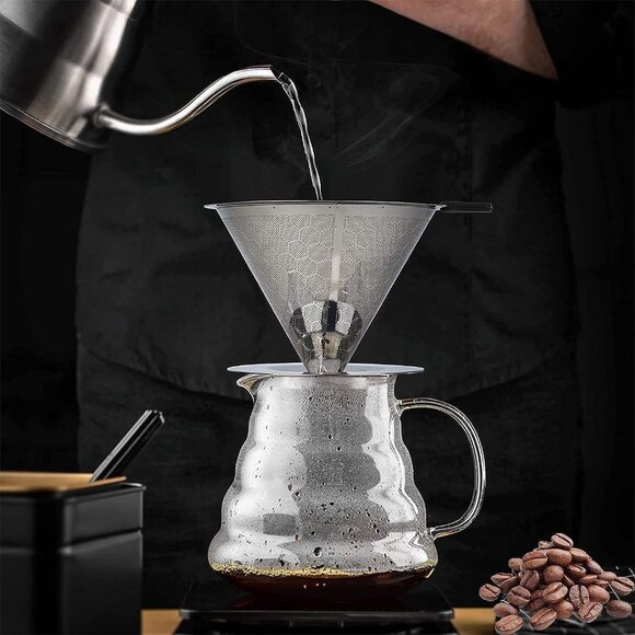 Premium Honey Comd Stainless Steel Pour Over Coffee Dripper 1-2 Cup Hiking1 Pack - Picture 1 of 8